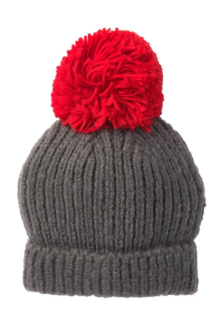 Knitted Beanie With PomPom