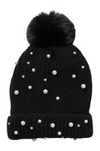 Load image into Gallery viewer, Faux Fur Pom Beanie With Pearls